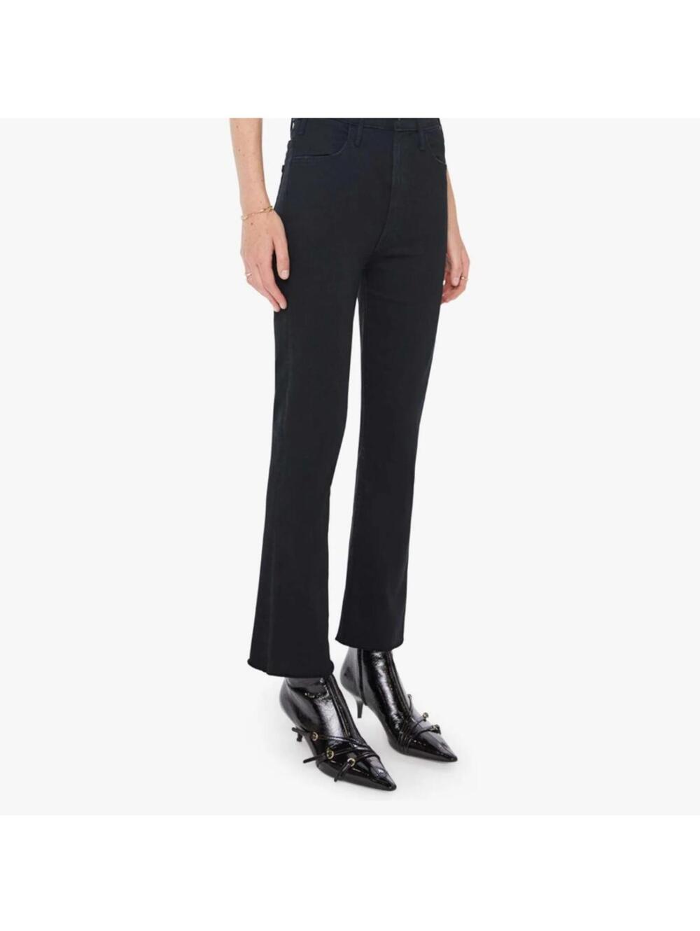 Mother The Hustler Ankle Fray Wash: Not Guilty Black Jeans 30